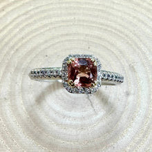 Load image into Gallery viewer, Platinum Spinel & Diamond Halo Ring