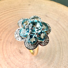 Load image into Gallery viewer, Pre-loved 18ct Yellow and White Gold With Aquamarines and Diamonds