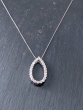 Load image into Gallery viewer, Preloved 18ct White Gold Pear Shaped Diamond Pendant