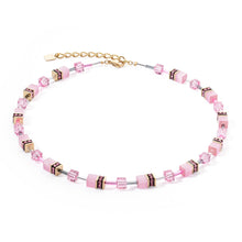 Load image into Gallery viewer, GeoCUBE® Iconic Mono Gold Necklace Pink