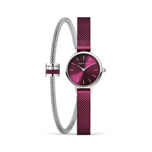 Load image into Gallery viewer, Ladies Bering Burgundy Watch Set