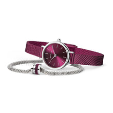 Load image into Gallery viewer, Ladies Bering Burgundy Watch Set