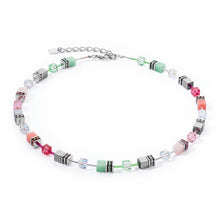 Load image into Gallery viewer, Coeur De Lion GeoCUBE® Iconic Necklace Green-Pink
