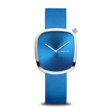 Load image into Gallery viewer, Ladies Bering Pebble | Polished silver Blue Watch

