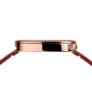 Bering Pebble Polished Red/Rose Gold Ladies Watch
