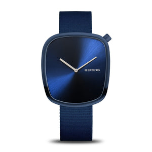 Unisex Bering Pebble Polished Blue Watch