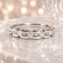 Load image into Gallery viewer, Preloved 9ct White Gold Modern Half Eternity Ring