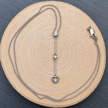 Load image into Gallery viewer, Preloved 18ct White Gold Dainty Diamond Heart Necklace