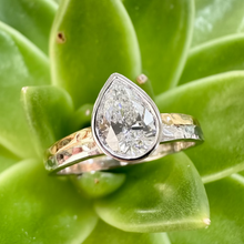 Load image into Gallery viewer, Preloved Platinum & 22ct Gold Pear Shaped Diamond Ring
