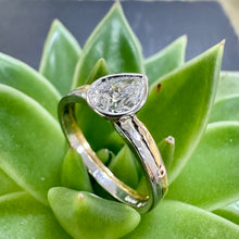Load image into Gallery viewer, Preloved Platinum & 22ct Gold Pear Shaped Diamond Ring