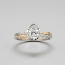 Load image into Gallery viewer, Preloved Platinum & 22ct Gold Pear Shaped Diamond Ring