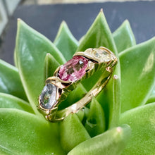 Load image into Gallery viewer, Preloved 9ct Pink, Blue &amp; Yellow Sapphire Ring
