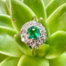 Load image into Gallery viewer, Preloved Emerald & Diamond Cluster Ring