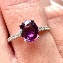 Load image into Gallery viewer, Platinum Ceylon Raspberry Sapphire & Diamond Ring