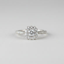 Load image into Gallery viewer, Preloved 9ct White Gold Diamond Halo Ring