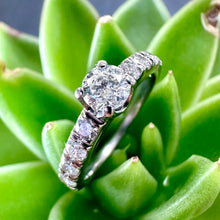 Load image into Gallery viewer, Pre-loved 9ct White Gold and Diamond Engagement Ring With Diamond Set Shoulders