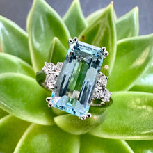 Load image into Gallery viewer, Platinum 4.93ct Aquamarine & Diamond Ring