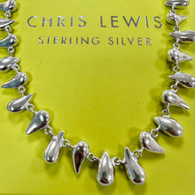 Load image into Gallery viewer, Sterling Silver Heavy Weight Polished Teardrop Necklace Chris Lewis