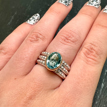 Load image into Gallery viewer, Silver & 9ct Gold Aquamarine Dotty Ring