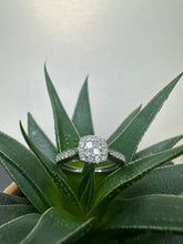 Load image into Gallery viewer, Preloved 9ct White Gold Diamond Halo Ring