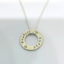 Load image into Gallery viewer, Sterling Silver Hand-Stamped Disc Pendants