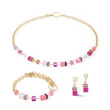 Load image into Gallery viewer, GeoCUBE® Iconic Chain Necklace Gold-Magenta
