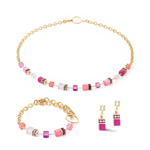 Load image into Gallery viewer, GeoCUBE® Iconic Chain Necklace Gold-Magenta