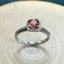 Load image into Gallery viewer, Platinum Spinel & Diamond Halo Ring
