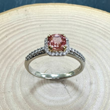 Load image into Gallery viewer, Platinum Spinel & Diamond Halo Ring