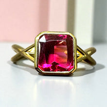 Load image into Gallery viewer, 18ct Yellow Gold Pink Tourmaline Ring