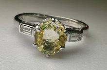 Load image into Gallery viewer, Platinum Lemon Yellow Sapphire & Diamond Ring