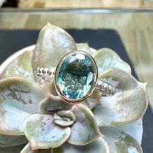 Load image into Gallery viewer, Silver &amp; 9ct Gold Aquamarine Dotty Ring
