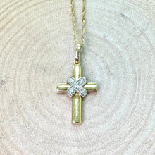 Load image into Gallery viewer, Pre-loved 18ct Yellow Gold and Diamond cross pendant and chain