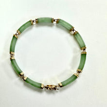 Load image into Gallery viewer, Preloved 9ct Yellow Gold Jade Bracelet