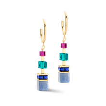 Load image into Gallery viewer, GeoCUBE® Precious Statement Earrings Gold-Multicolour
