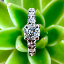 Load image into Gallery viewer, Pre-loved 9ct White Gold and Diamond Engagement Ring With Diamond Set Shoulders