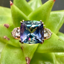 Load image into Gallery viewer, 9ct Yellow Gold and Bi-Colour Tanzanite Dress Ring