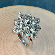 Load image into Gallery viewer, Preloved 18ct White Gold Diamond Cluster Ring