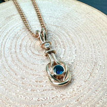Load image into Gallery viewer, Pre-loved 9ct Yellow Gold Sapphire and Diamond Pendant