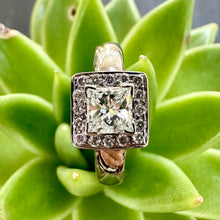 Load image into Gallery viewer, Preloved 18ct White Gold 0.80ct Diamond Square Halo Ring