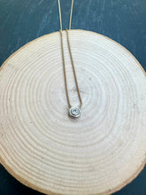 Load image into Gallery viewer, Pre-Loved 9ct Gold Rubover Set diamond pendant and chain.