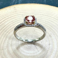 Load image into Gallery viewer, Platinum Spinel & Diamond Halo Ring
