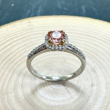 Load image into Gallery viewer, Platinum Spinel & Diamond Halo Ring