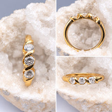 Load image into Gallery viewer, Preloved 18ct Yellow Gold 3 Stone Diamond Ring