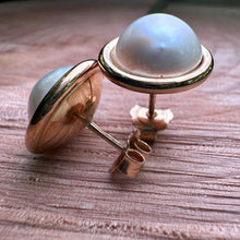 Load image into Gallery viewer, Pre-loved Mabe Pearl Studs Set in 18ct Yellow Gold