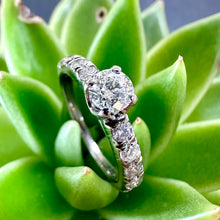 Load image into Gallery viewer, Pre-loved 9ct White Gold and Diamond Engagement Ring With Diamond Set Shoulders