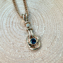 Load image into Gallery viewer, Pre-loved 9ct Yellow Gold Sapphire and Diamond Pendant