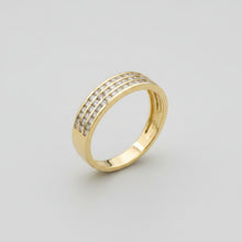 Load image into Gallery viewer, Pre-Loved Triple Row 18ct Yellow Gold and Diamond Wedding Ring