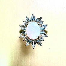 Load image into Gallery viewer, Preloved 9ct Gold Opal & Aquamarine Dress Ring