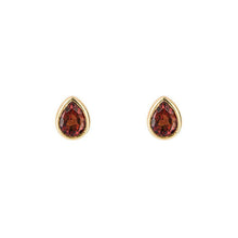 Load image into Gallery viewer, January Garnet Gold-Plated Birthstone Studs
